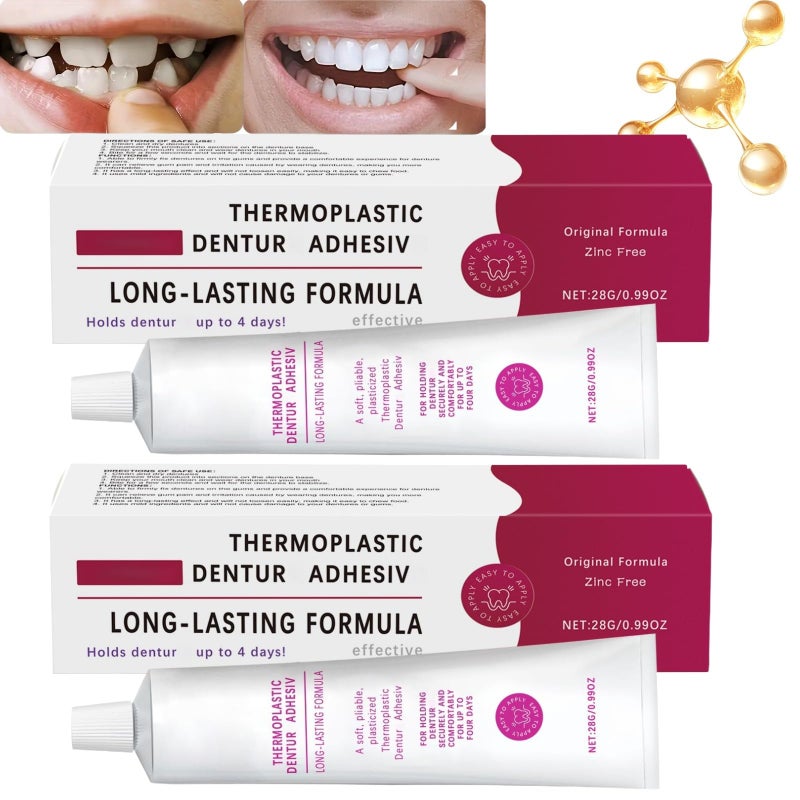 2PcsThermoplastic Den/ture Adhesives, Den/ture Repair Kit, Tooth Repair Kit, Secure Dentu/re Adhesive, De/ntal Glue, D/ental Re-pair K-it, Dentur/e Silicone Reline K-it, Tooth Glu/e, Dentu/re Gl/ue